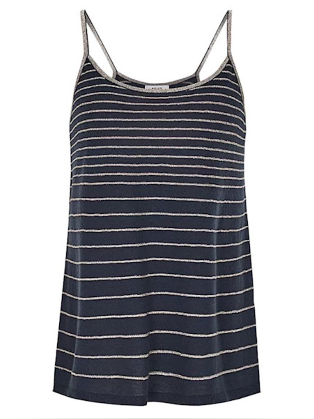 Reiss Maddy Metallic Striped Knit Cami Tank Top Cashmere Silk Wool Blend Medium
